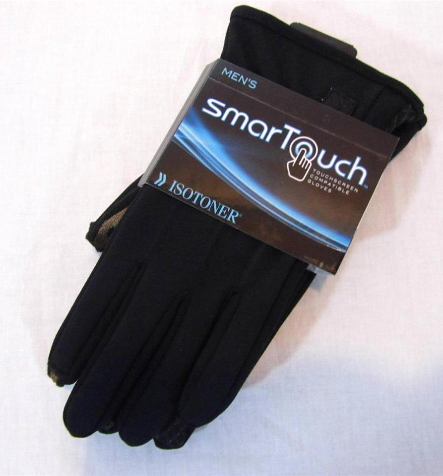 Mens New Isotoner Winter Gloves Smart Touch Size M L Black eBay