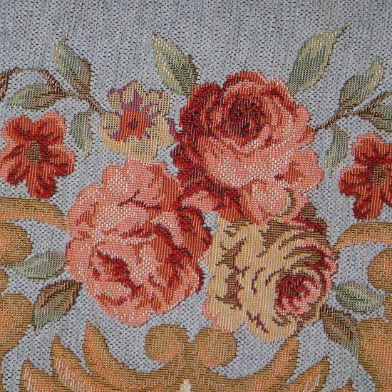 French Country Traditional Classic Floral Patterned Blue Area Carpet