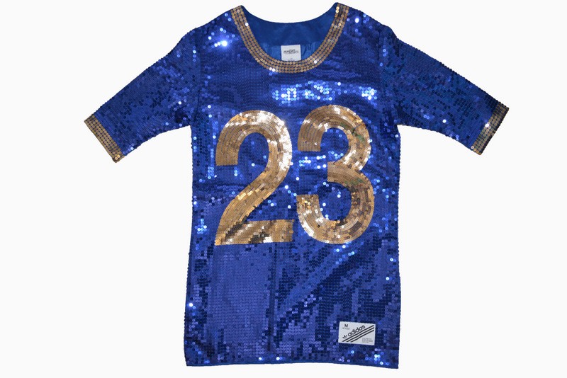 Adidas Originals Obyo Jeremy Scott JS Sequin Football Jersey Dress