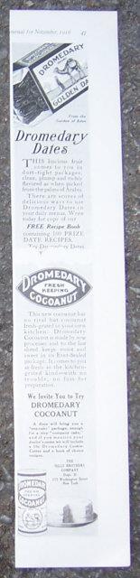 Image for 1916 LADIES HOME JOURNAL ADVERTISEMENT FOR DROMEDARY DATES AND COCOANUT