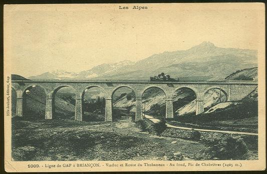 Postcard - Train on Viaduct Ligne de Gap a Briancon France