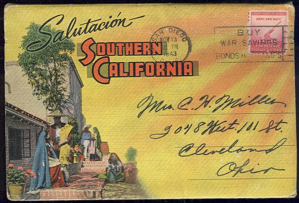 Postcard - Souvenir Postcard Folder from Southern California