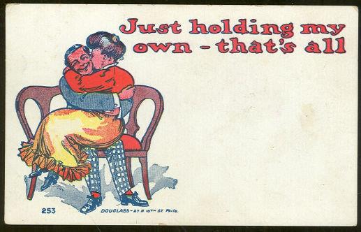 Image for COMIC POSTCARD OF VICTORIAN KISSING COUPLE