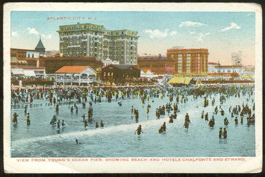 Postcard - View from Young's Ocean Pier, Atlantic City, New Jersery