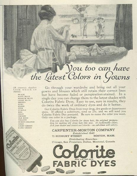 Image for COLORITE FABRIC DYES 1921 LADIES HOME JOURNAL MAGAZINE ADVERTISEMENT
