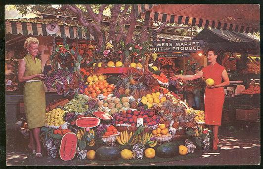 Postcard - Farmer's Market, Los Angeles, California