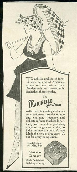 Image for 1916 LADIES HOME JOURNAL ADVERTISEMENT FOR MARINELLO FACE POWDER