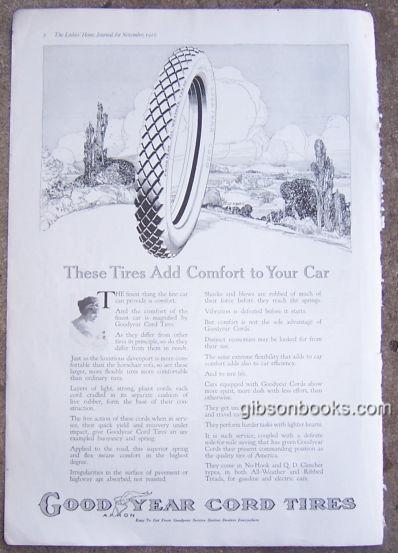 Image for 1916 MAGAZINE ADVERTISEMENT FOR GOODYEAR CORD TIRES