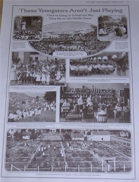 Image for 1916 LADIES HOME JOURNAL PAGE OF SCHOOL CHILDREN ON THE PACIFIC CHILDREN