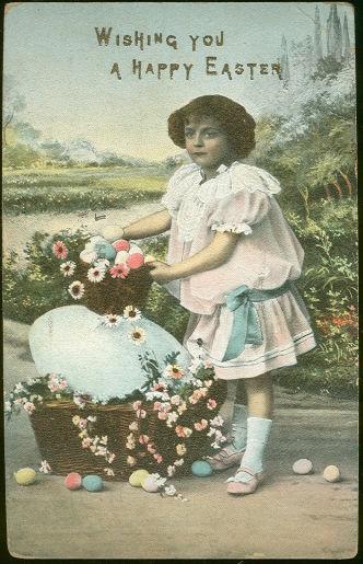 Postcard - Little Girl Wishing You a Happy Easter Postcard