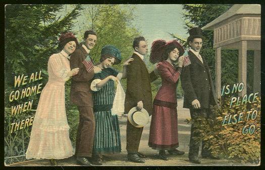 Postcard - Postcard of Traveling Group of Victorian Men and Women