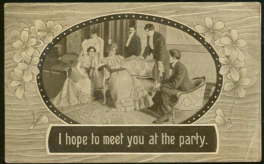 Postcard - Victorian Postcard I Hope to Meet You at the Party
