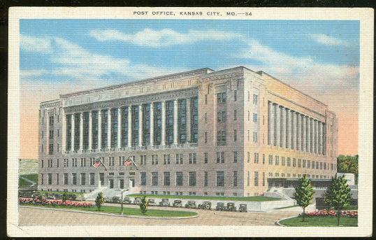 Postcard - Post Office, Kansas City, Missouri