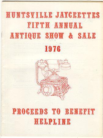 Image for BOOKLET FOR HUNTSVILLE JAYCETTES FIFTH ANNUAL ANTIQUE SHOW AND SALE 1976