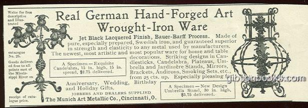 Image for 1901 LADIES HOME JOURNAL REAL GERMAN HAND-FORGED ART WROUGHT-IRON WARE MAGAZINE ADVERTISEMENT
