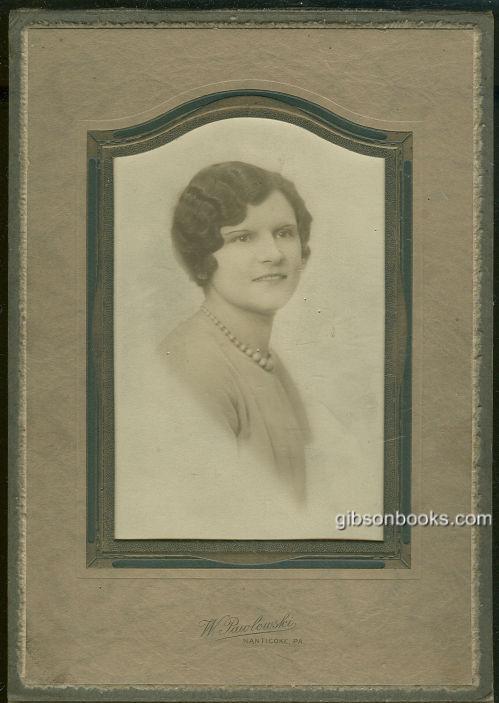 Photograph - Framed Photograph of Young Lady with Pearls from Nanticoke, Pennsylvania