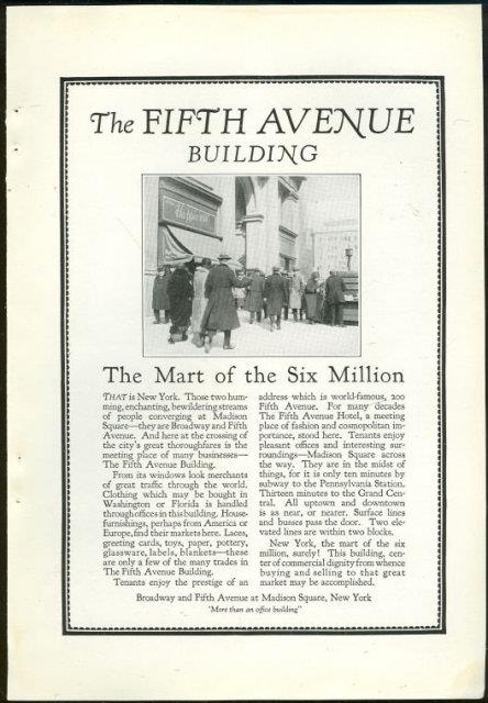 Advertisement - 1925 National Geographic Fifth Avenue Building, New York City Advertisement