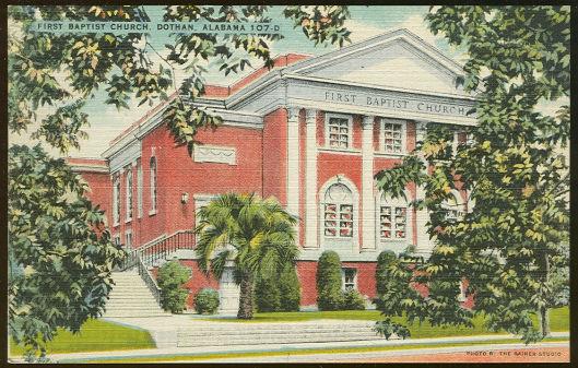 Postcard - First Baptist Church, Dothan, Alabama