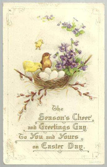 Image for EASTER GREETINGS POSTCARD WITH BIRD'S NEST