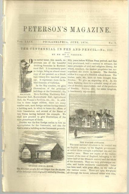 Vernon, Henry - Philadelphia Centennial in Pen and Pencil No. Iii from 1876 Peterson's Magazine
