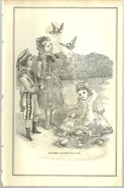 Image for CHILDREN'S FASHIONS FOR JUNE 1876 PETERSON'S MAGAZINE
