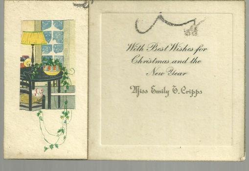 Christmas - Vintage Merry Christmas and New Year Card with House