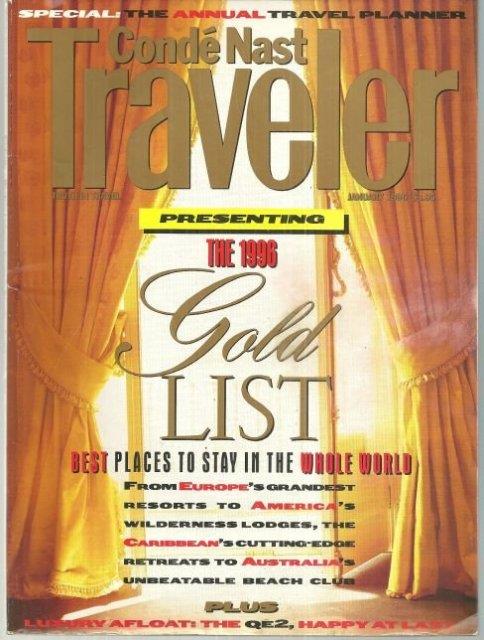 Image for CONDE NAST TRAVELER MAGAZINE JANUARY 1996 1996 Gold List