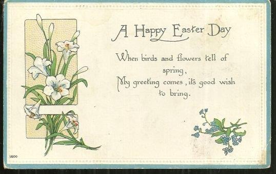 Postcard - Happy Easter Day Postcard with Lilies