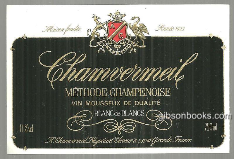 Advertisement - Vintage Label for Chamvermeil Methode Champenoise Wine
