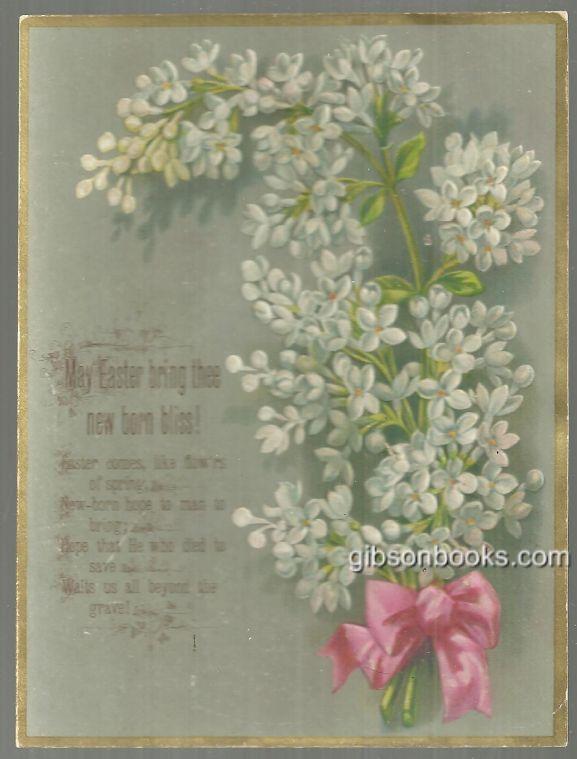 Postcard - Victorian Easter Card with Lilac Bouquet