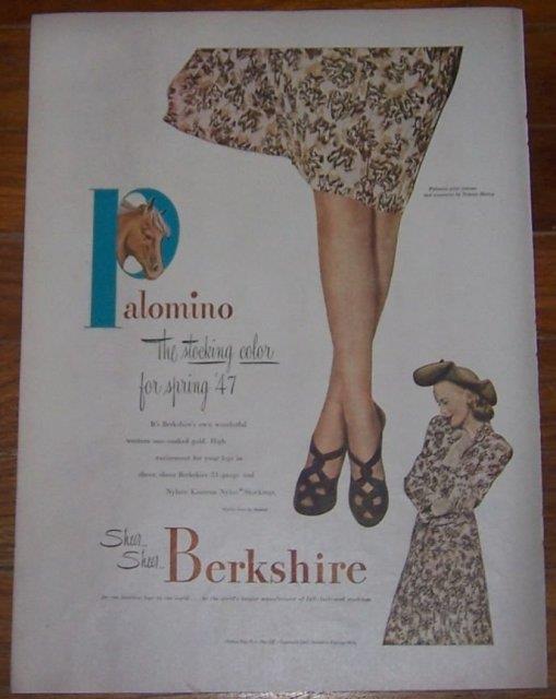 Image for 1947 BERKSHIRE STOCKINGS PALOMINO LIFE MAGAZINE ADVERTISEMENT