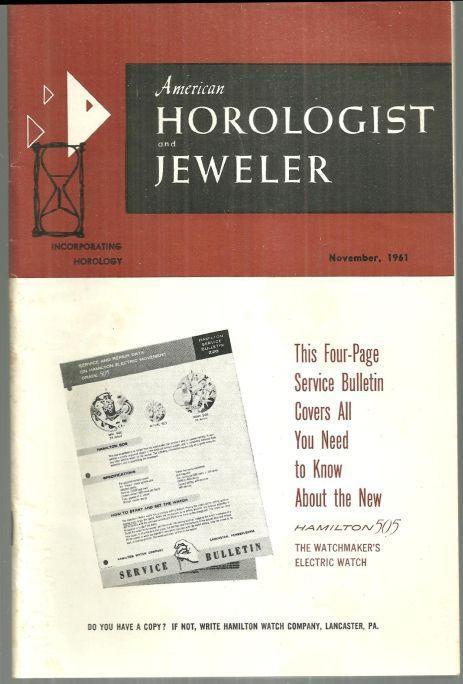 Image for AMERICAN HOROLOGIST AND JEWELER MAGAZINE NOVEMBER 1961
