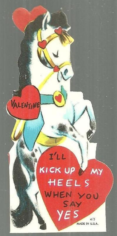 Valentine - Vintage Valentine with Dancing Horse