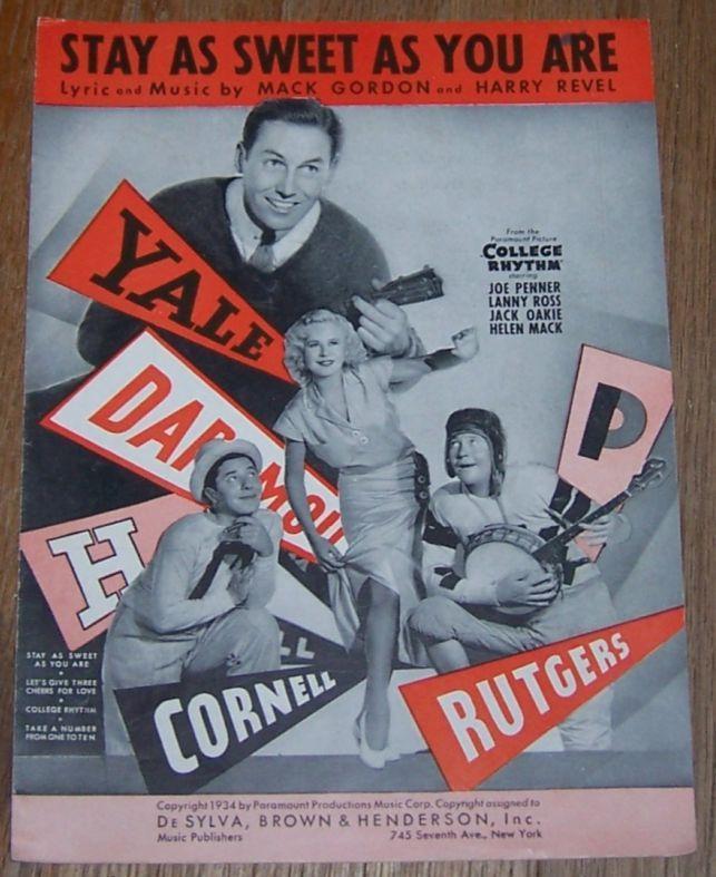Sheet Music - Stay As Sweet As You Are