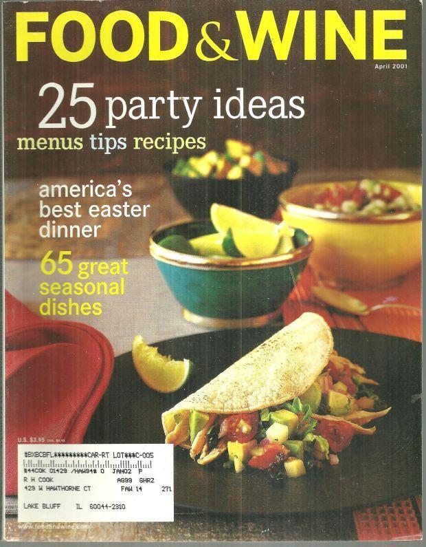 Image for FOOD AND WINE MAGAZINE APRIL 2001