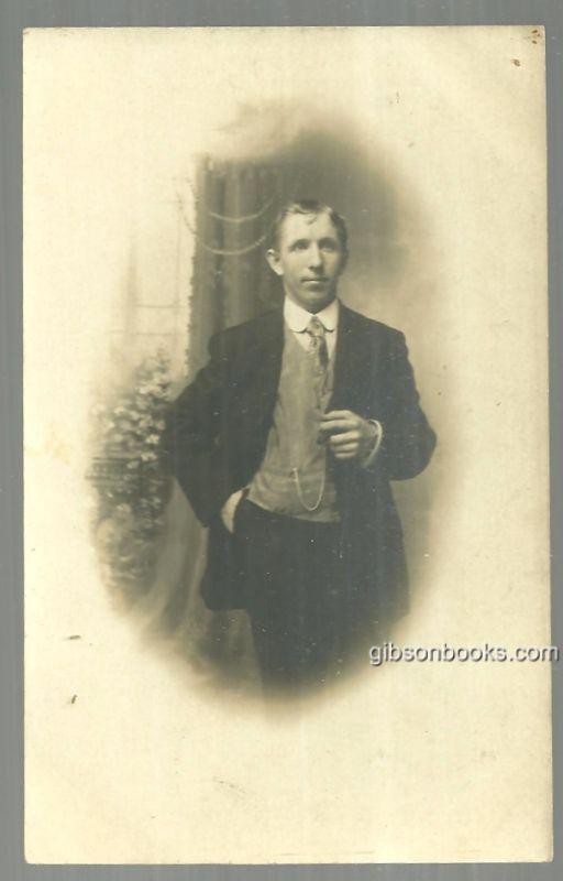 Postcard - Real Photo Postcard of Young Man in Suit
