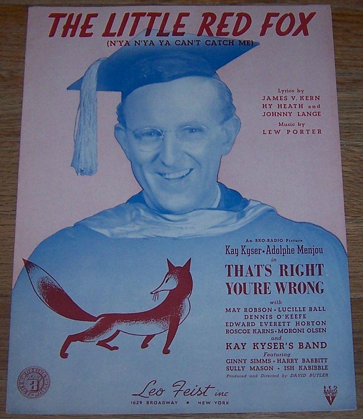 Sheet Music - Little Red Fox (N'ya N'ya Ya Can't Catch Me)