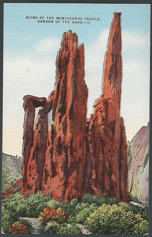 Postcard - Ruins of the Montezuma Temple, Garden of the Gods, Colorado