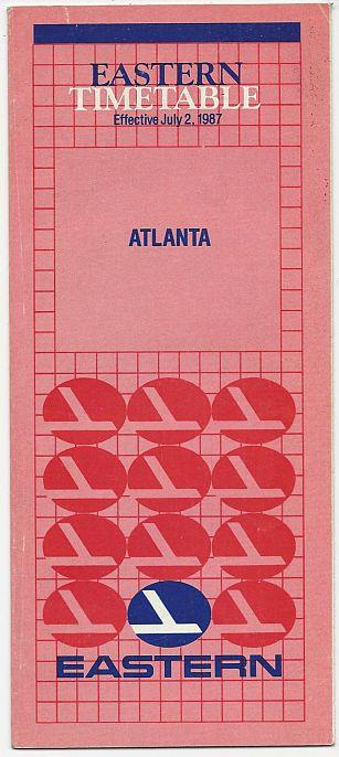 Image for EASTERN AIRLINE TIMETABLE FOR ATLANTA, EFFECTIVE DECEMBER 15, 1988