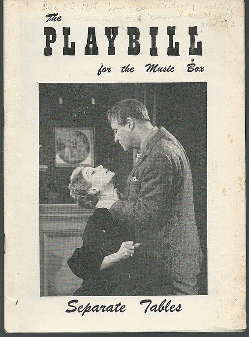 Playbill - Separate Tables, December 3, 1956