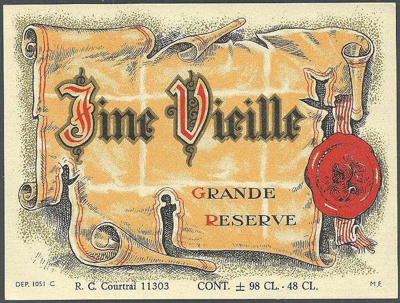 Advertisement - Vintage Wine Label for Fine Vieille Grande Reserve