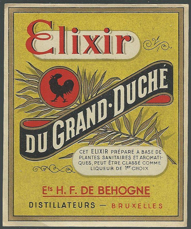 Advertisement - Vintage Label for Elixir Du Grand Duche