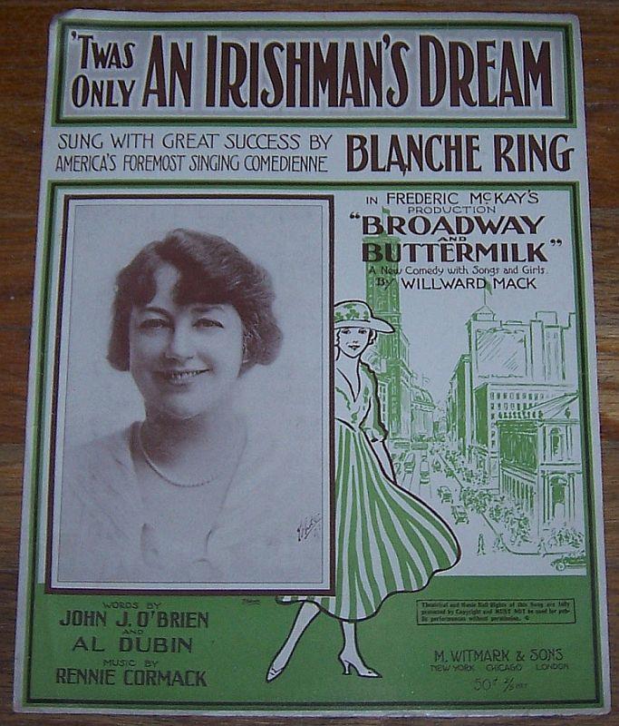 Sheet Music - Twas Only an Irishman's Dream