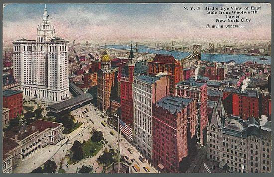 Image for BIRD'S EYE VIEW OF EAST SIDE FROM WOOLWORTH TOWER, NEW YORK CITY, NEW YORK