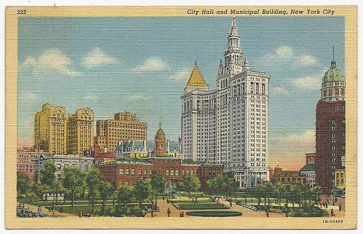 Postcard - City Hall, Municipal Building, New York City, New York