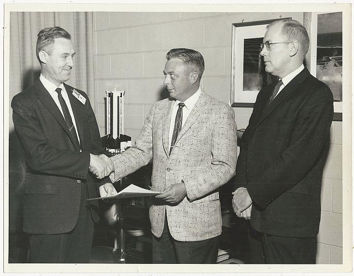 Image for ORIGINAL PHOTOGRAPH OF THREE MEN AT MARSHALL SPACE FLIGHT CENTER