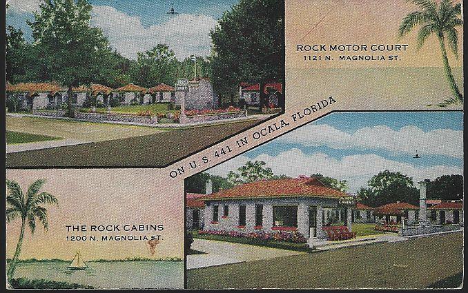 Postcard - Rock Motor Court/the Rock Cabins, Ocala, Florida