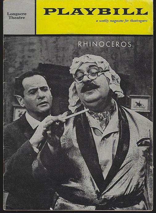 Playbill - Rhinoceros, Longacre Theatre, May 22, 1961