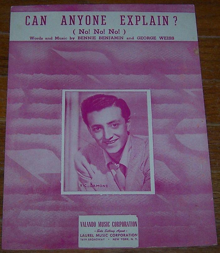 Sheet Music - Can Anyone Explain (No! No! No! )