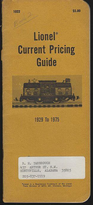 Lionel Train - Lionel Current Pricing Guide 1929 to 1975